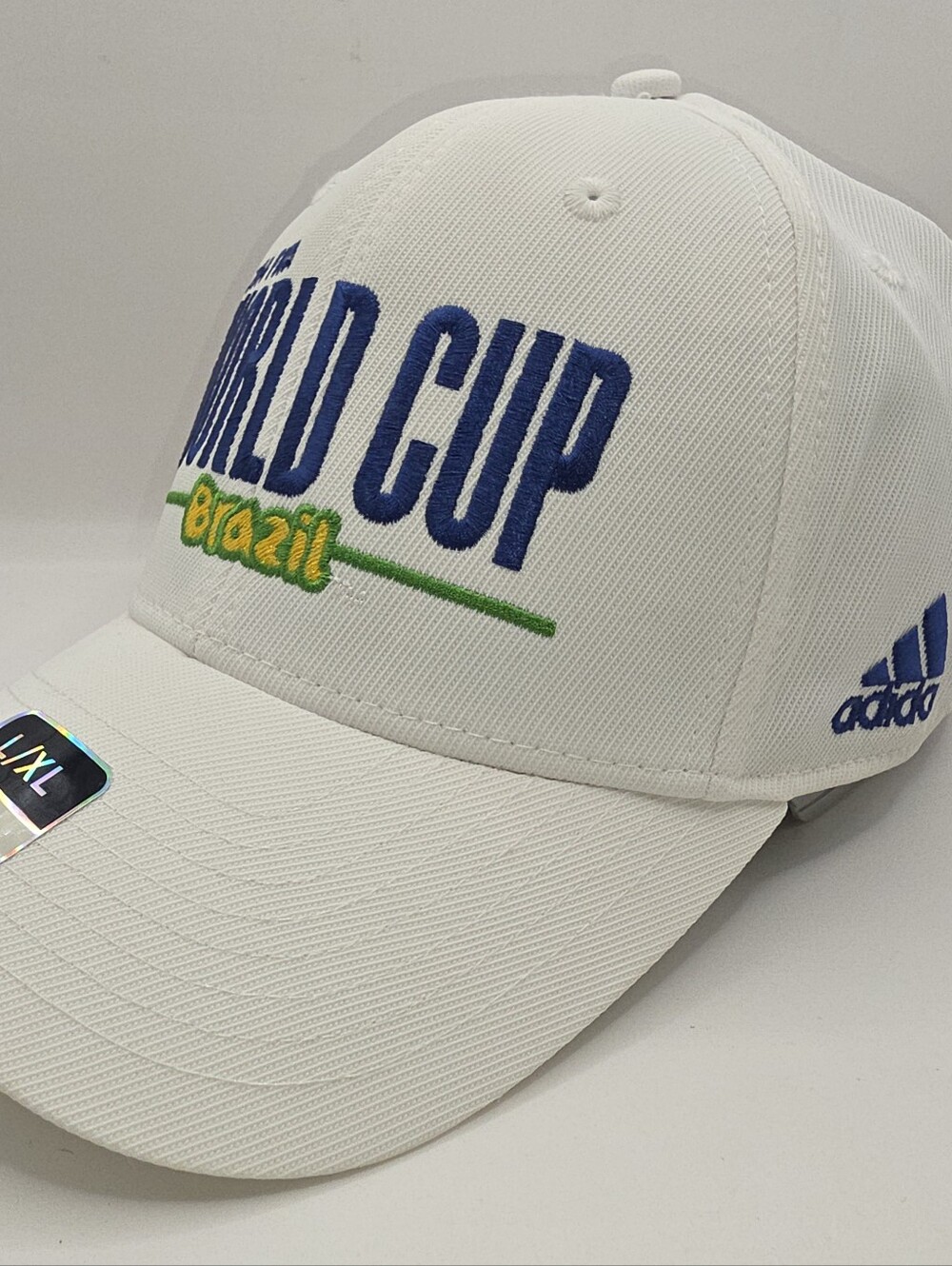 2014 Adidas FIFA World Cup Brazil Hat Cap Fitted L/XL Brasil White - Picture 2 of 6